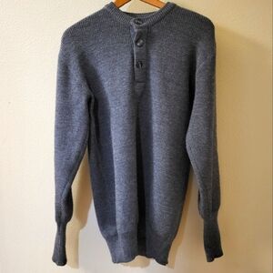Vintage Irish Military Wool Pullover. Charcoal Grey Color. Size 48.